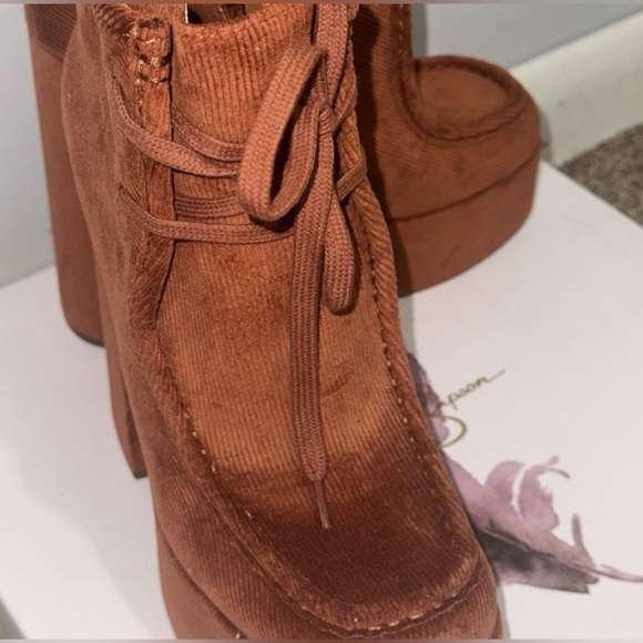 Jessica Simpson Brown Suede Platform Ankle Boots - Picture 2 of 5